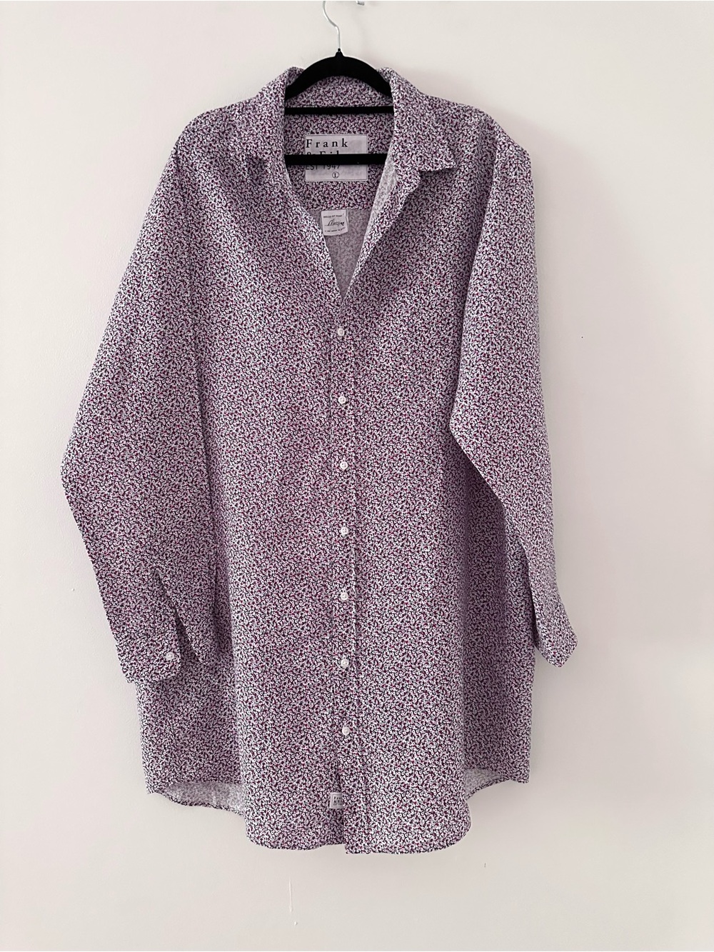Frank & Eileen Floral 'Eileen' Linen Button Down Shirt dress size L NWOT